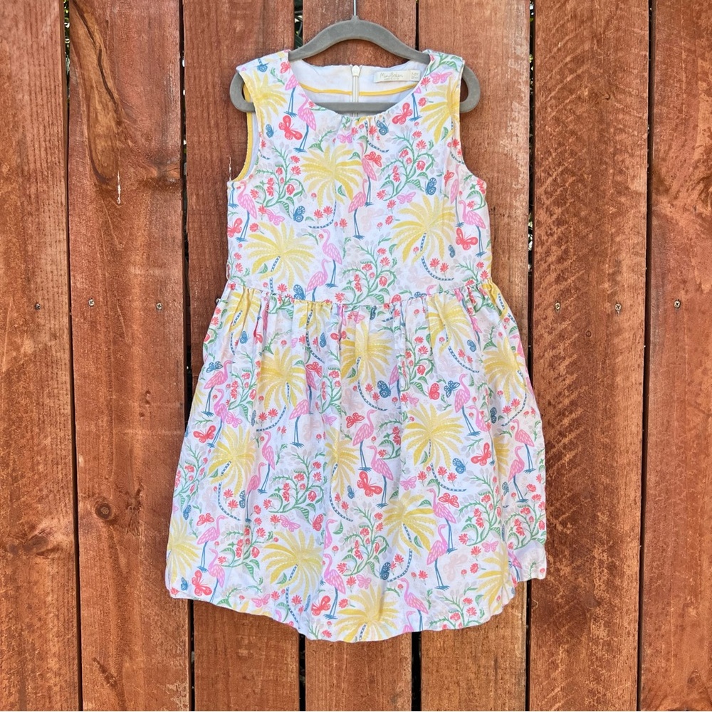 Flamingo Floral Kids Dress - Multicolor